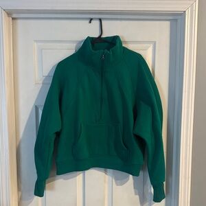 Discount Divas Green Women's Sweater half zip long cropped